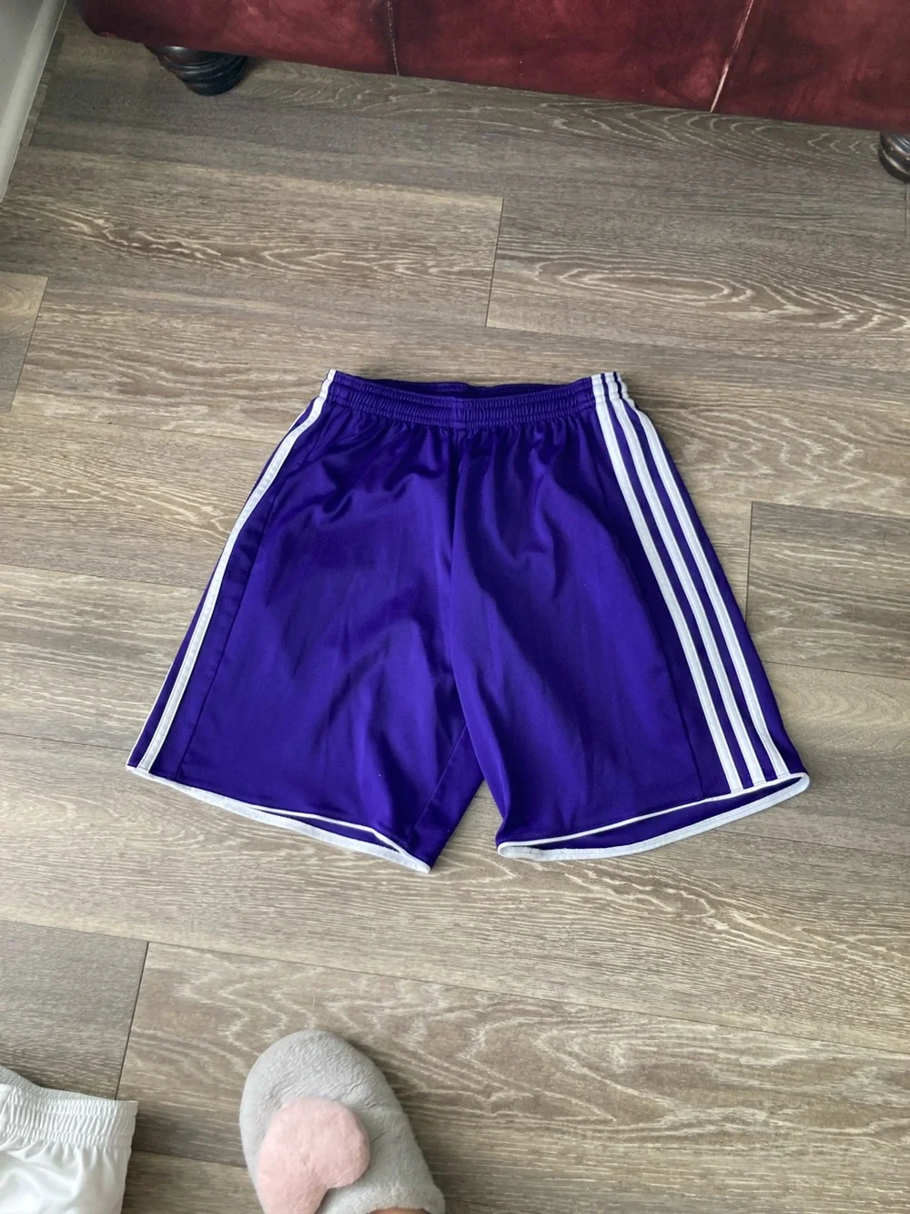 adidas Men’s 3-Pack Athletic Shorts — Black, Purple, White